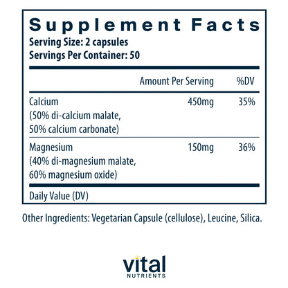 Calcium + Magnesium 100 Vegan Caps
