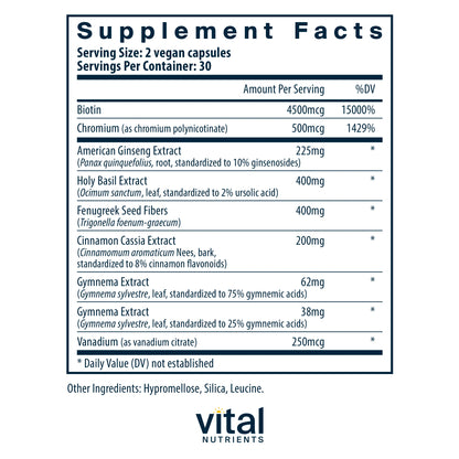 Blood Sugar Support 60 Vegan Caps