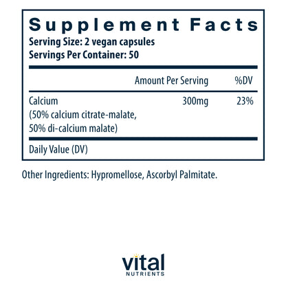 Calcium Citrate Malate 150 Mg  100 Vegan Caps