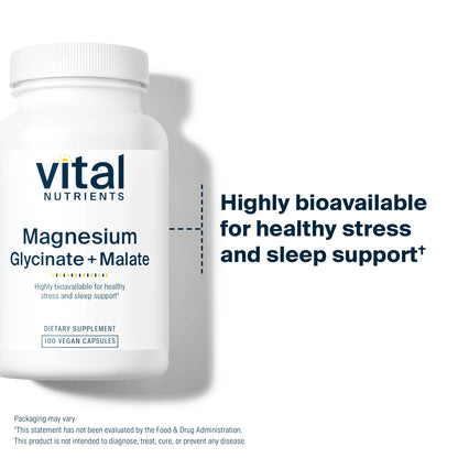 Magnesium Glycinate/ Malate  100 Vegan Caps
