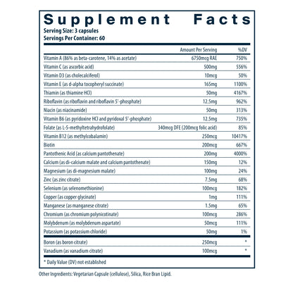 Multi Nutrients No Iron or Iodine  180 VCaps