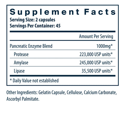 Pancreatic Enzymes 500 mg 90 Caps