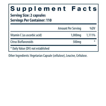 Vitamin C W/ Bioflavonoids  220 Vegan Caps
