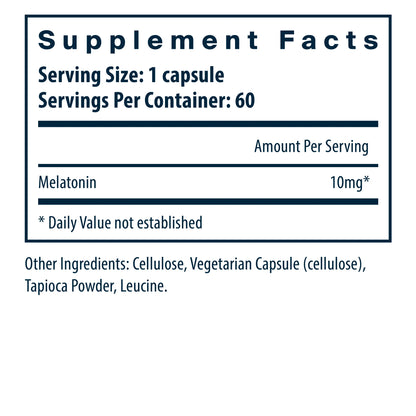 Melatonin 10 mg  60 Vegan Caps