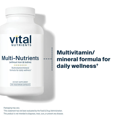 Multi Nutrients No Iron or Iodine  180 VCaps