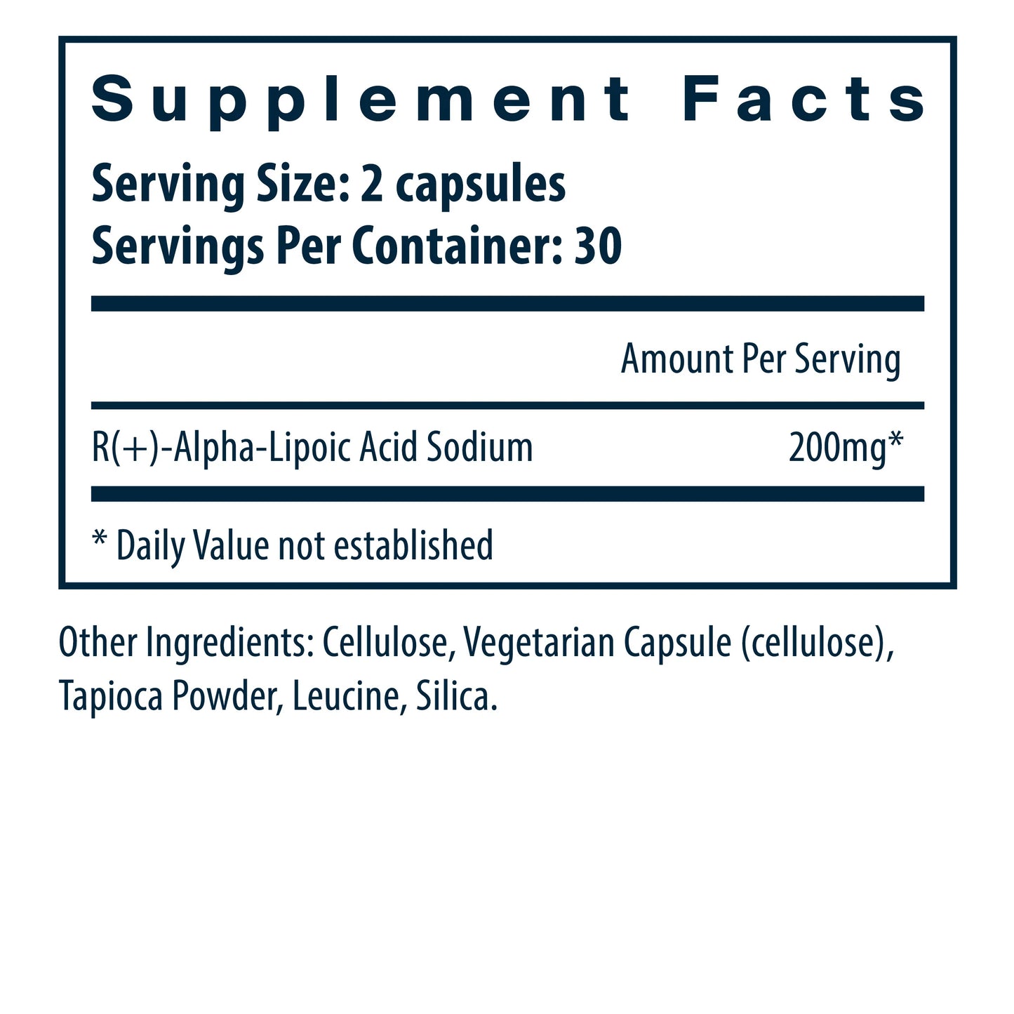 R Lipoic Acid  60 Vegan Caps