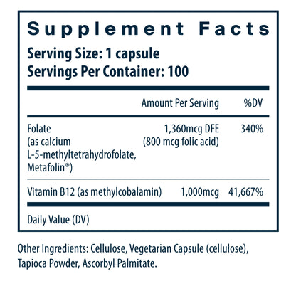 B12/ Folate  100 Vegan Caps