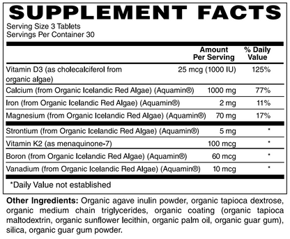 Certified Organic Whole Food Plant Calcium 90 Tablets