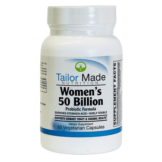A shelf-stable, high-potency, proprietary blend containing 50 billion viable cells per capsule and designed especially for women.