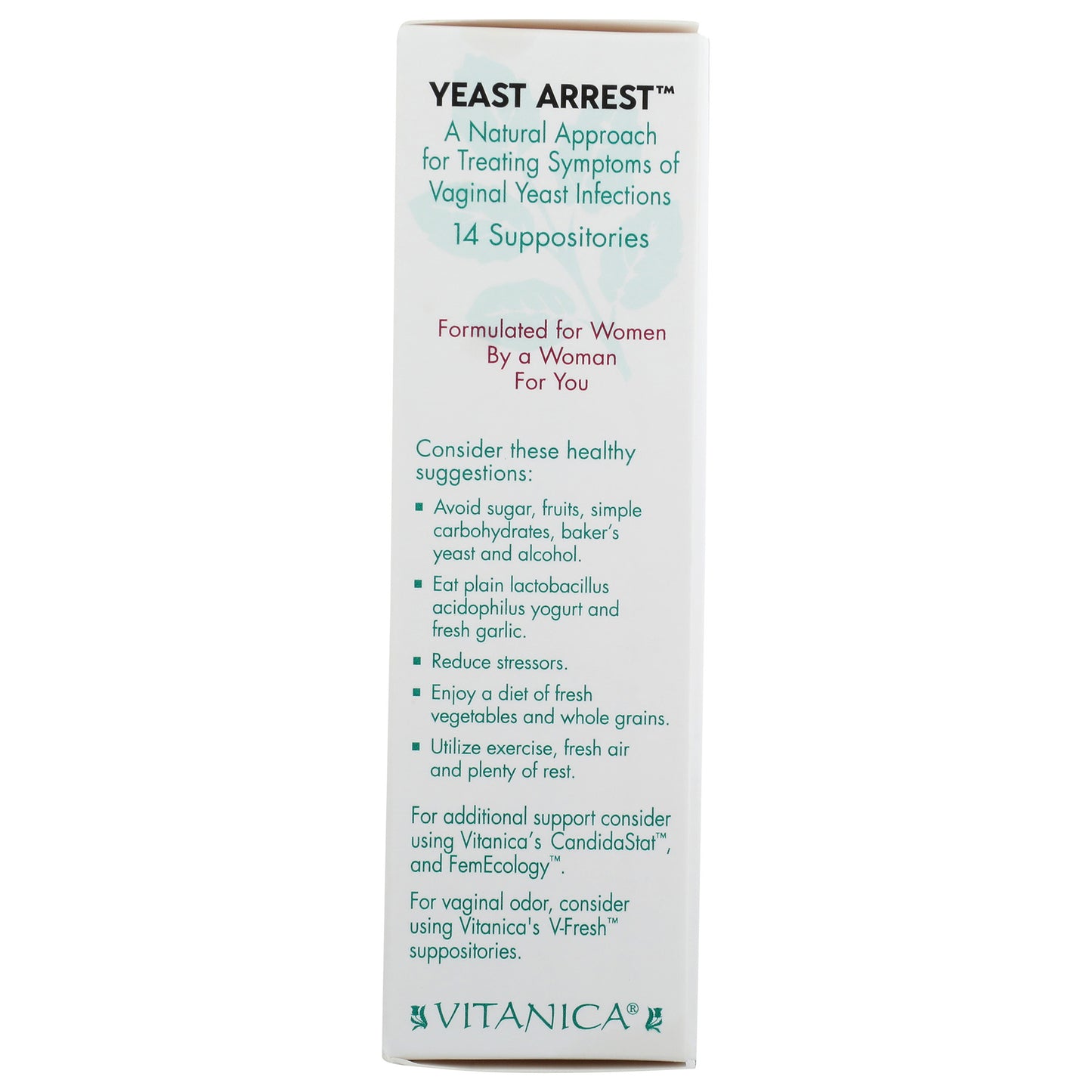 Yeast Arrest Homeopathic  14 suppositories