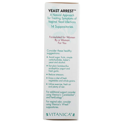 Yeast Arrest Homeopathic  14 suppositories