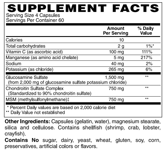 Glucosamine Sulfate - Chondroitin & MSM 240 Caps