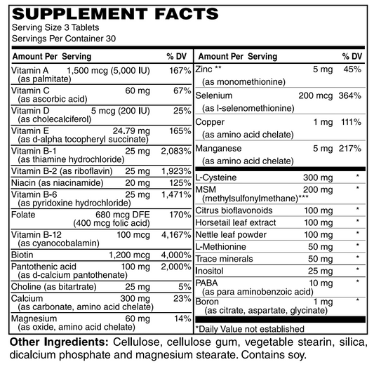 Hair, Skin & Nails Formula 90 Tablets