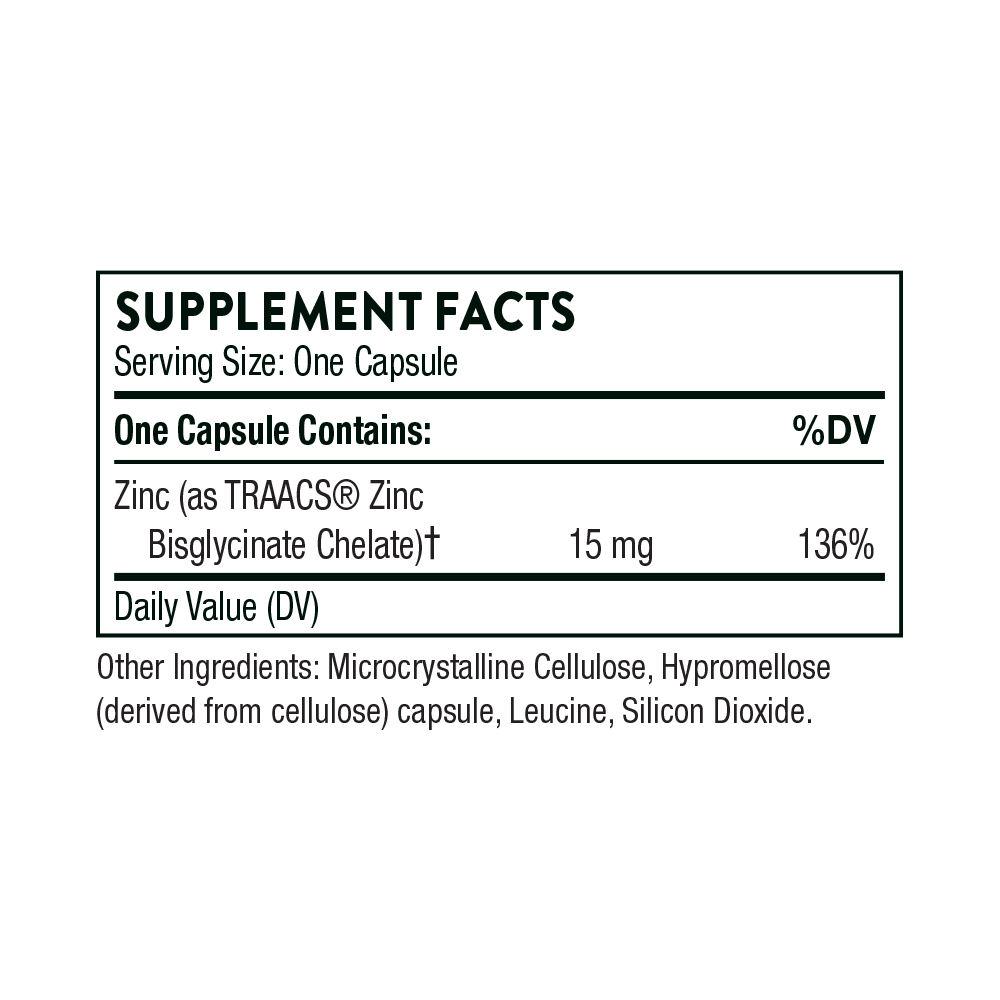 Zinc Bisglycinate 15 Mg 60 Caps