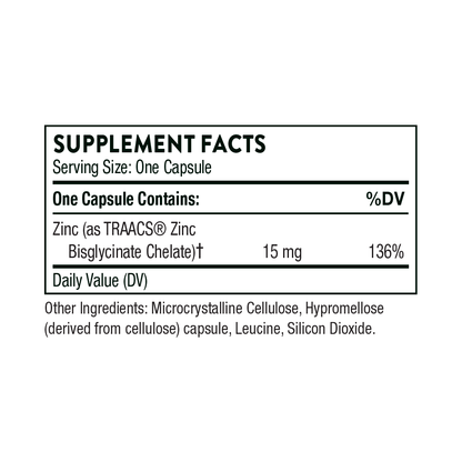 Zinc Bisglycinate 15 Mg 60 Caps