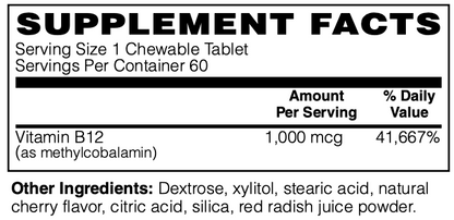 Coenzymated Methyl B-12 1,000 mcg 60 chewable tabs