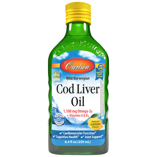 Norweigen Cod Liver Oil Liquid Lemon Flavor