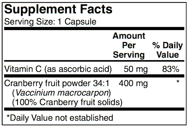 Cranberry Concentrate 400 mg 60 Caps