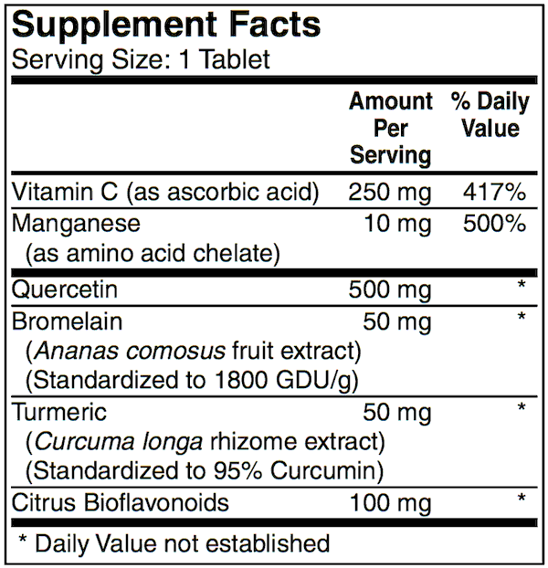 Quercetin 500 Plus 50 Tabs