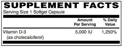 Vitamin D3 5000 IU 250 Softgels